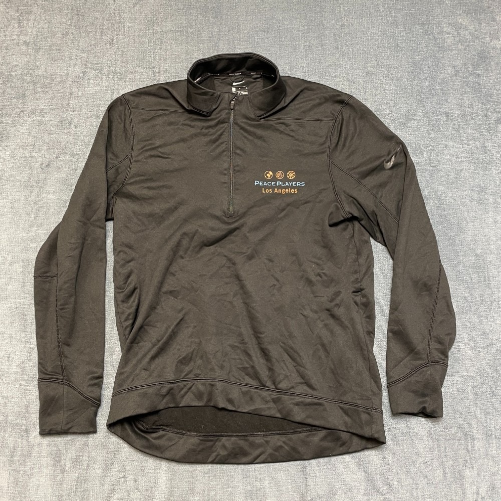 Nike Golf Peaceplayers Sweatshirt Mens L Black Fleece Lined Swoosh Logo 1/4 Zip